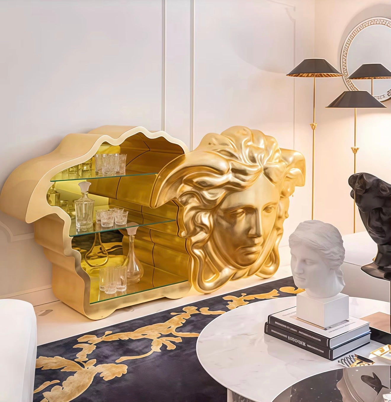 Casa Milano – Aurelio Medusa Gold Cabinet