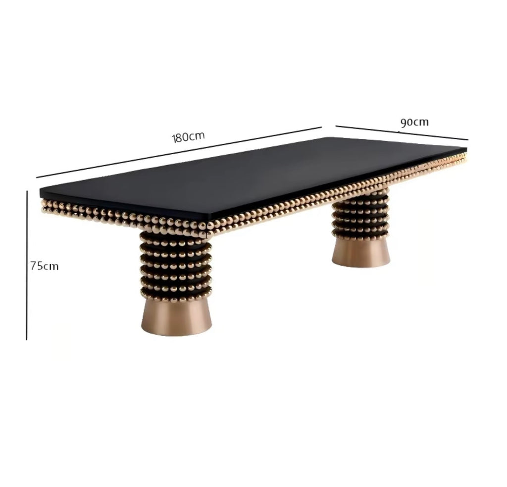 Casa Milano Valentino Noir Beaded Luxury Dining Table