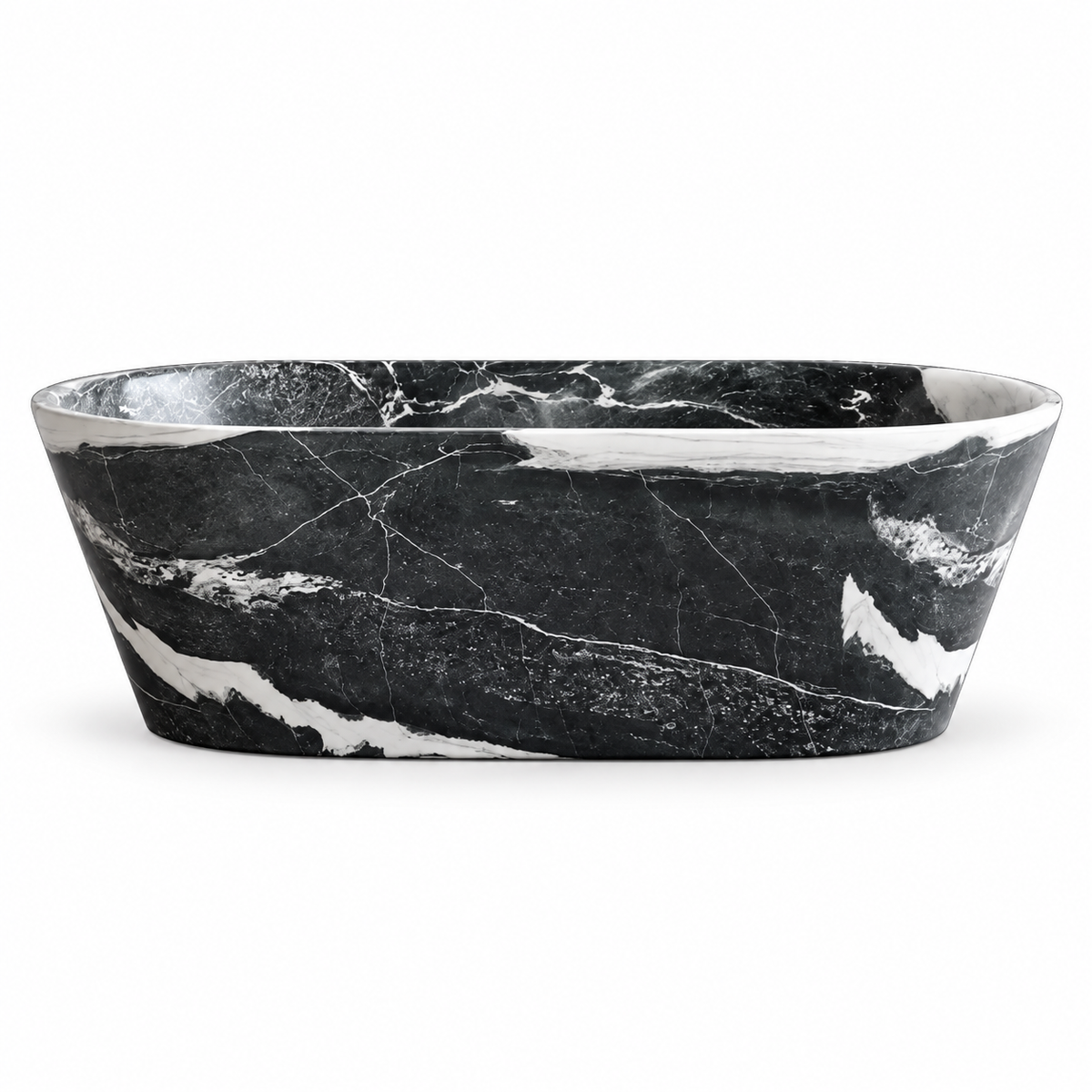 Panda Noir Natural Marble Freestanding Bathtub