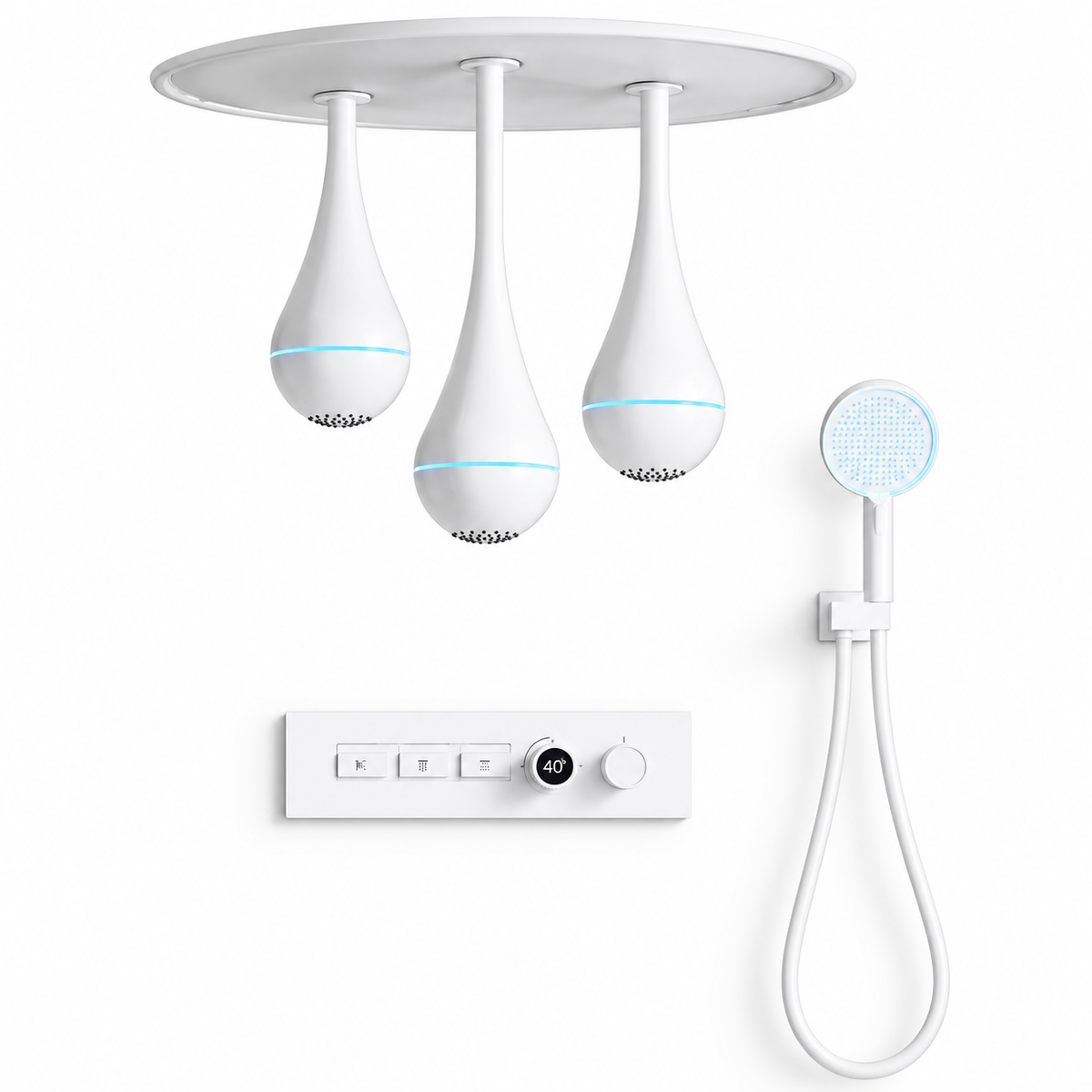 BELLINI 4-FUNCTION LED WATER-DROPLET SHOWER SYSTEM