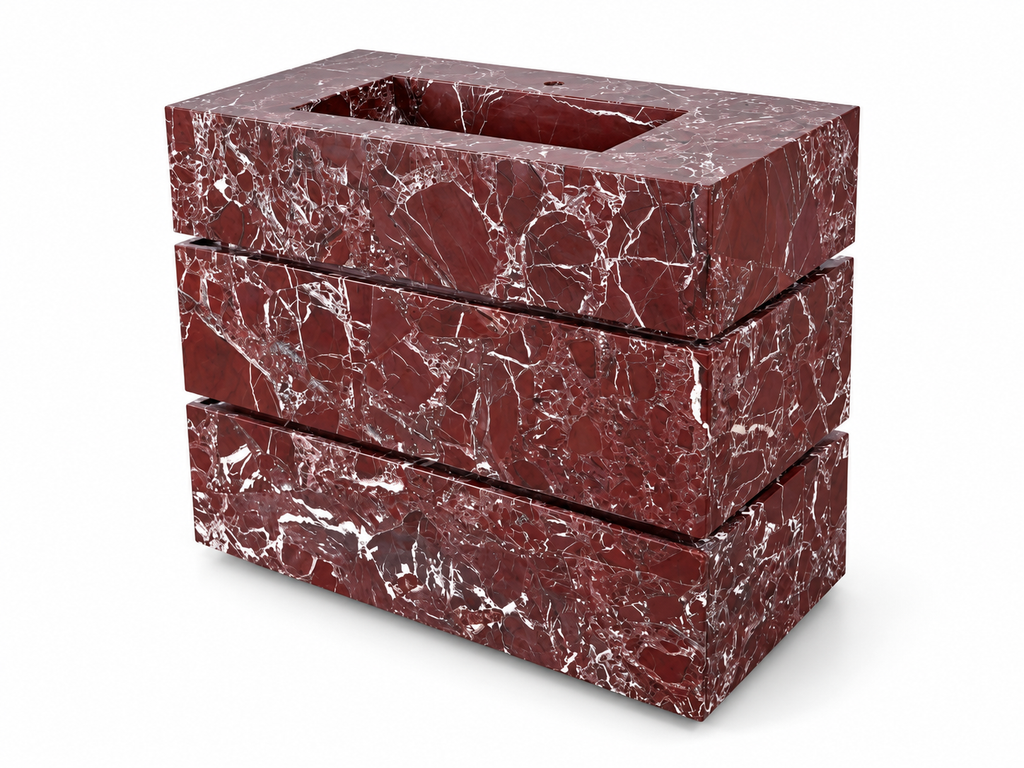 Rosso Levanto Marble Bathroom Vanity