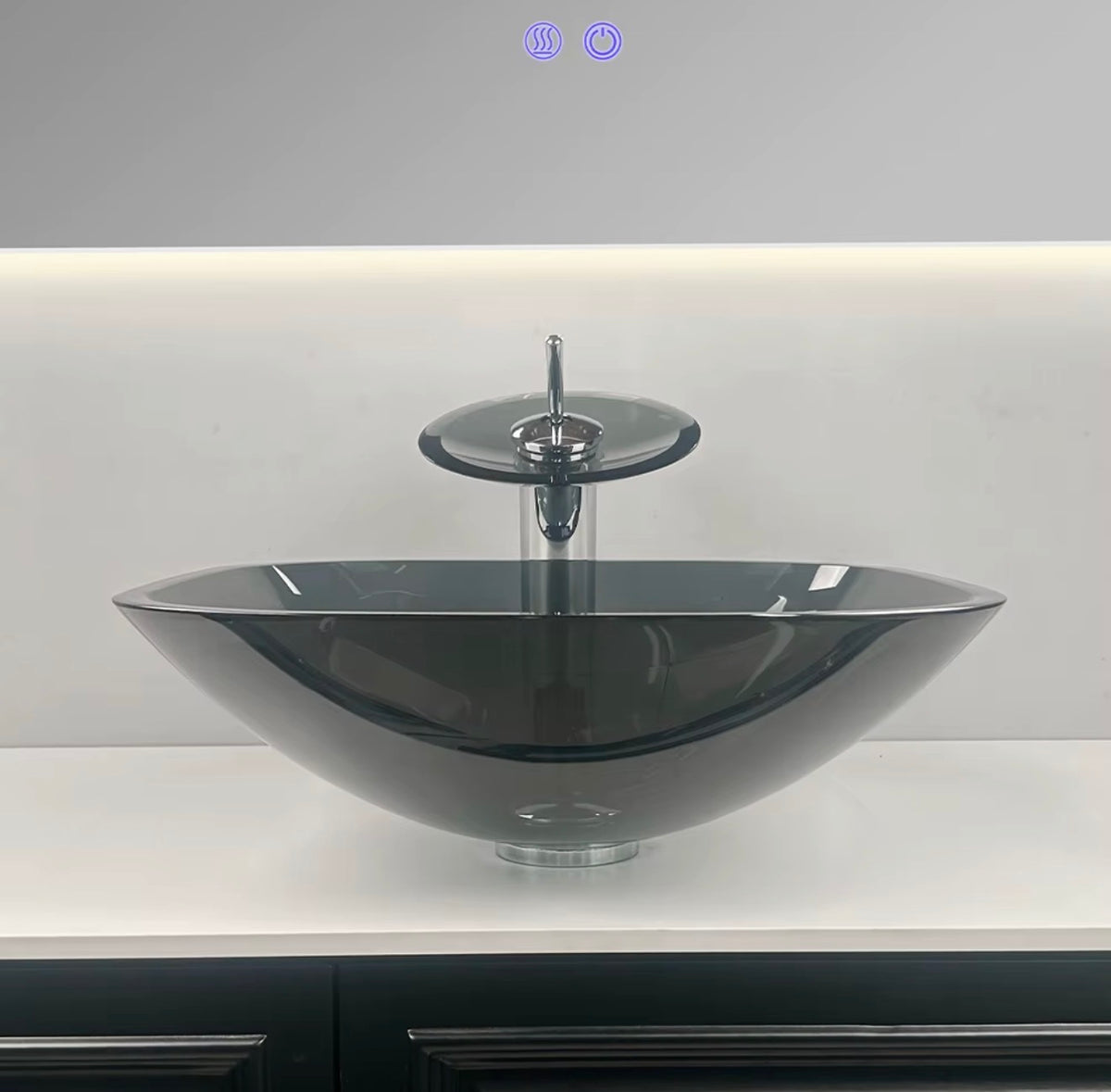 Adriana Sculptural Glass Vessel Sink Set