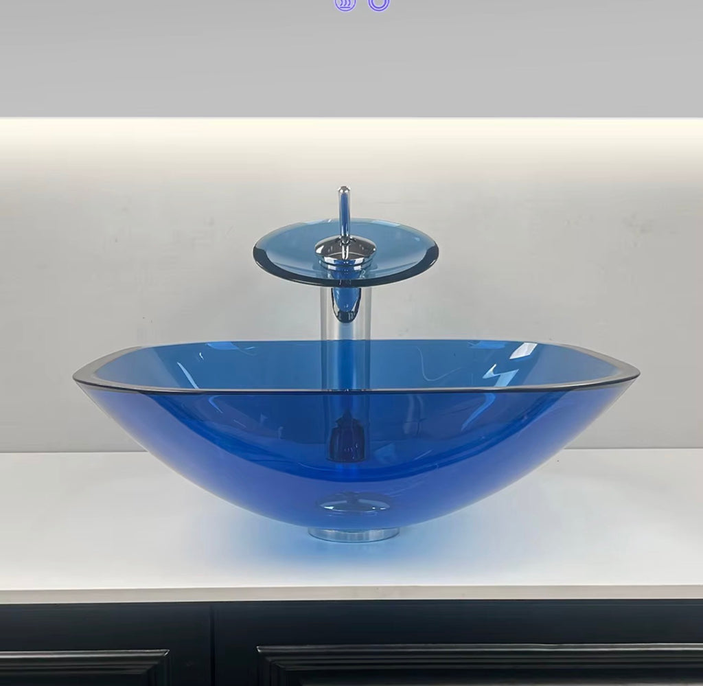 Adriana Sculptural Glass Vessel Sink Set