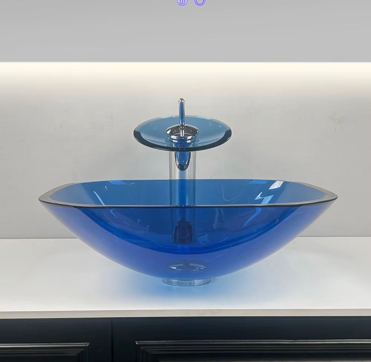 Adriana Sculptural Glass Vessel Sink Set