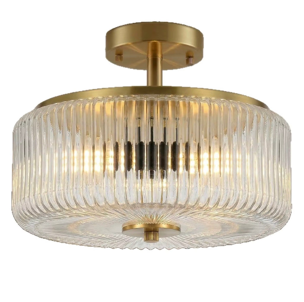 Alessia Ribbed Glass Ceiling Light