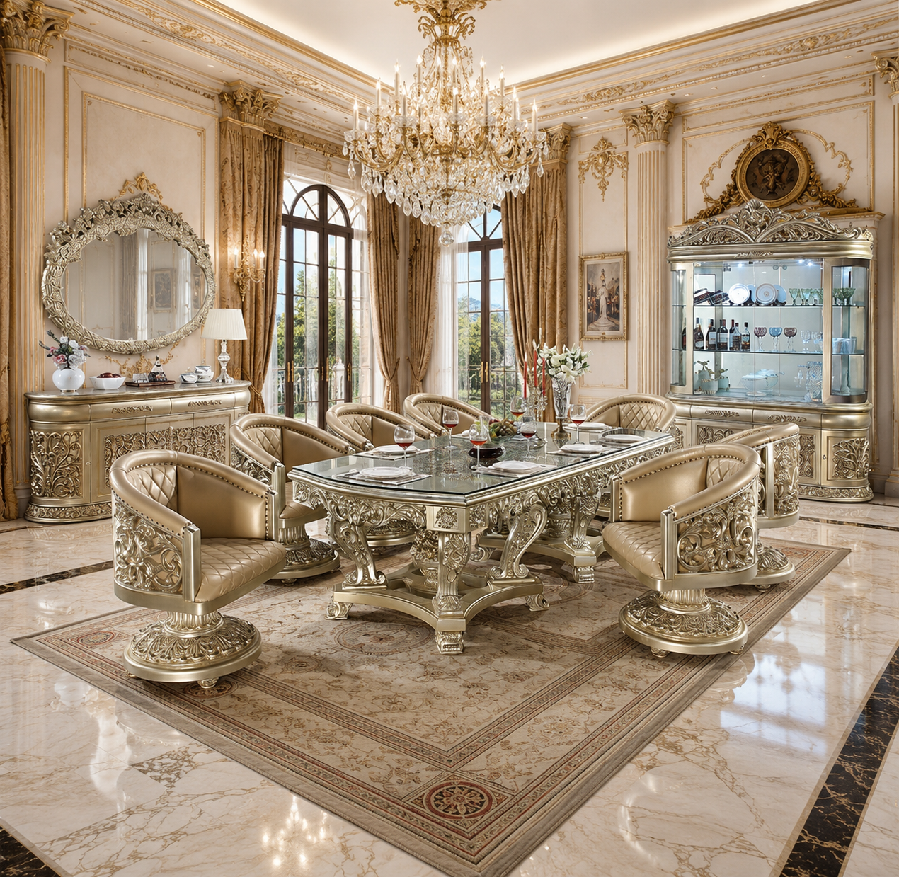Venetian Crown 10-Piece Dining Set by Casa Milano