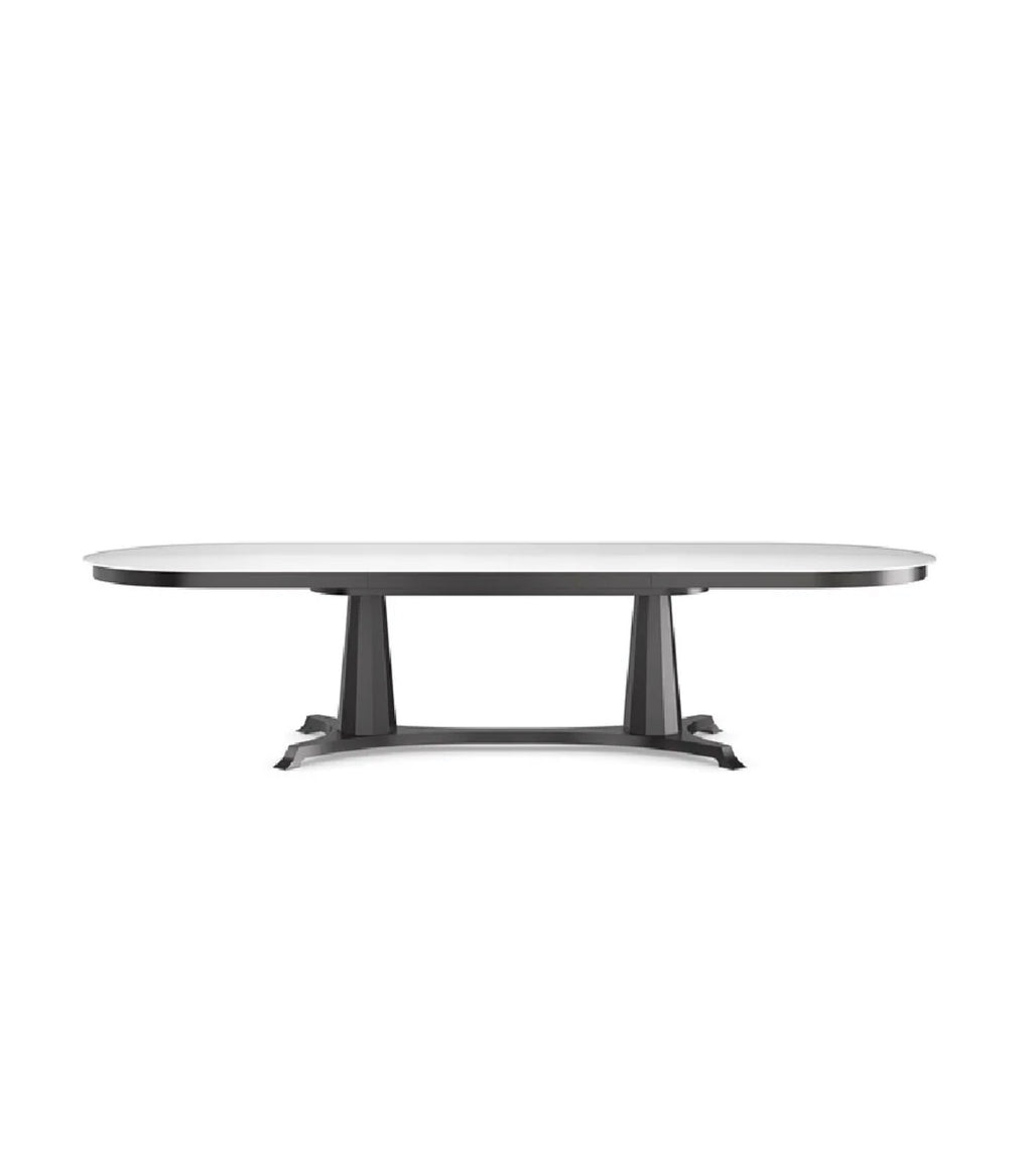 Casa Milano – Oval Tempered Glass Dining Table | Bordeaux Edition