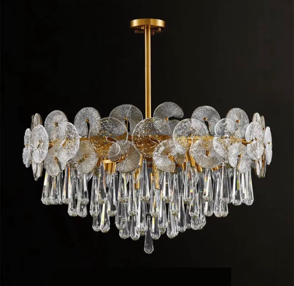 Waterdrop Tiered Glass Chandelier