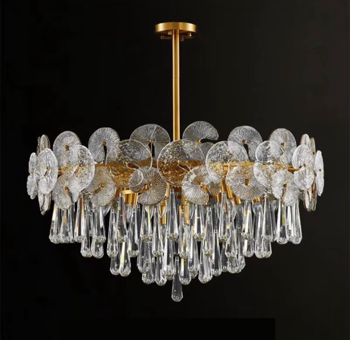 Waterdrop Tiered Glass Chandelier