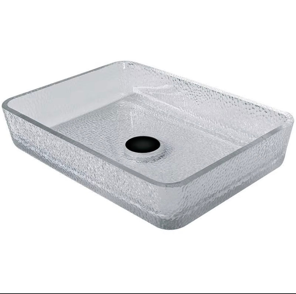 CAMILO TEXTURED TEMPERED GLASS VESSEL SINK