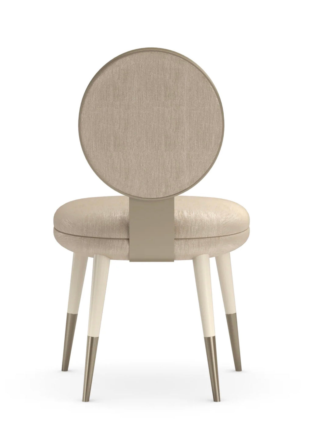 Casa Milano – Apollo Round Back Dining Chair (Ivory / Grey / Light Gold)
