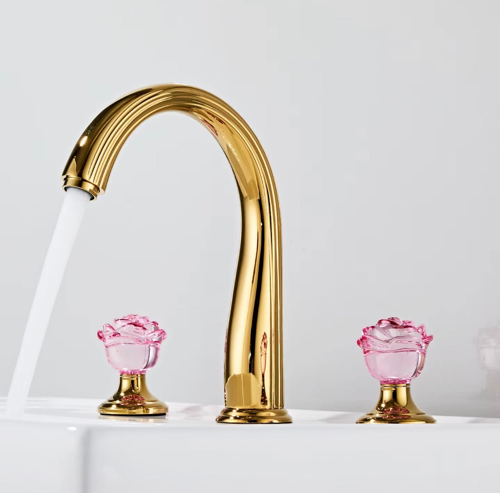 Fiorenza Crystal & Brass Widespread Faucet