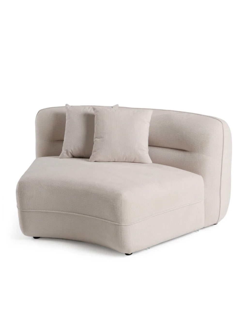 Casa Milano – Aurora Curve Sectional Sofa (White Fabric)