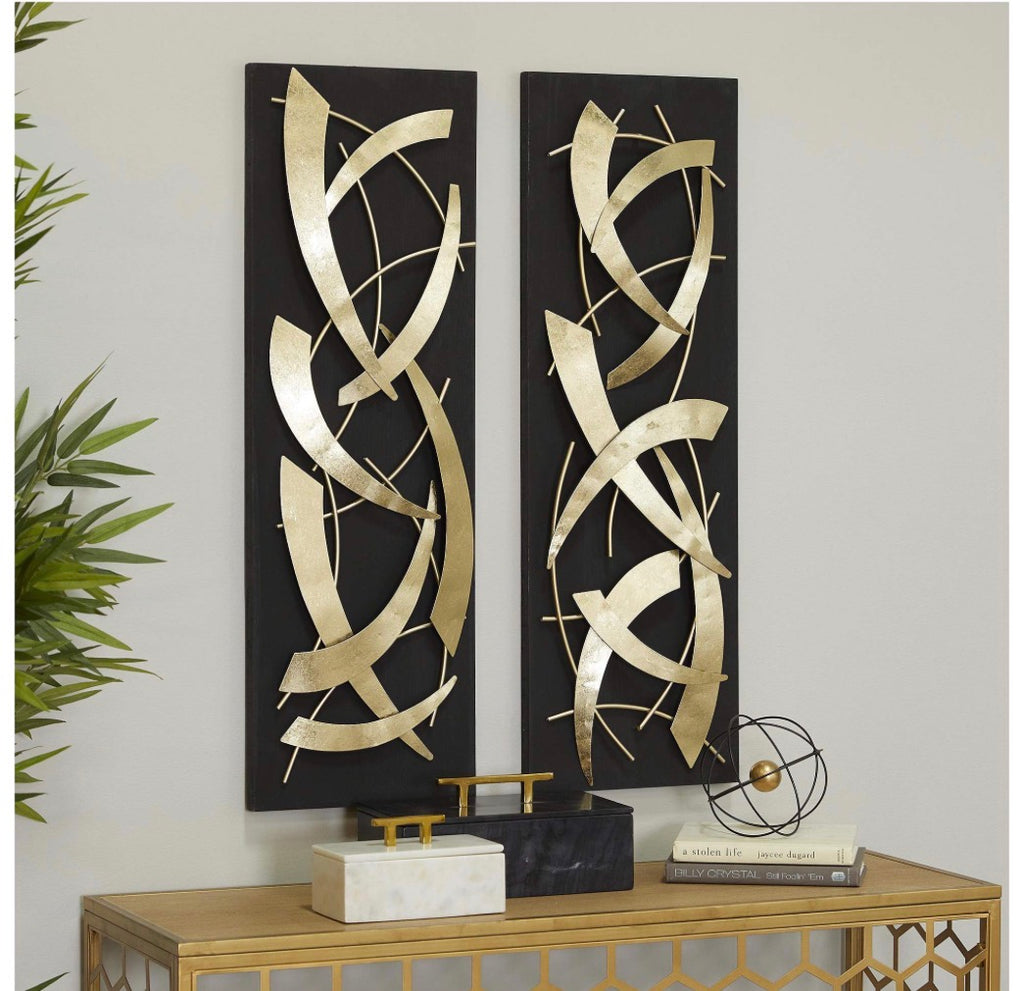 Casa Milano – Gold Metal Contemporary Wall Decor (Set of 2)