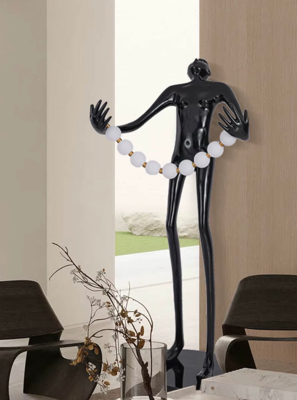 Elysia Orb Sculptural LED Floor Lamp