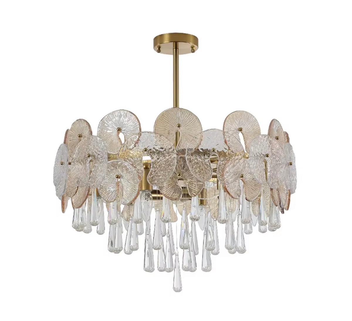 Waterdrop Tiered Glass Chandelier