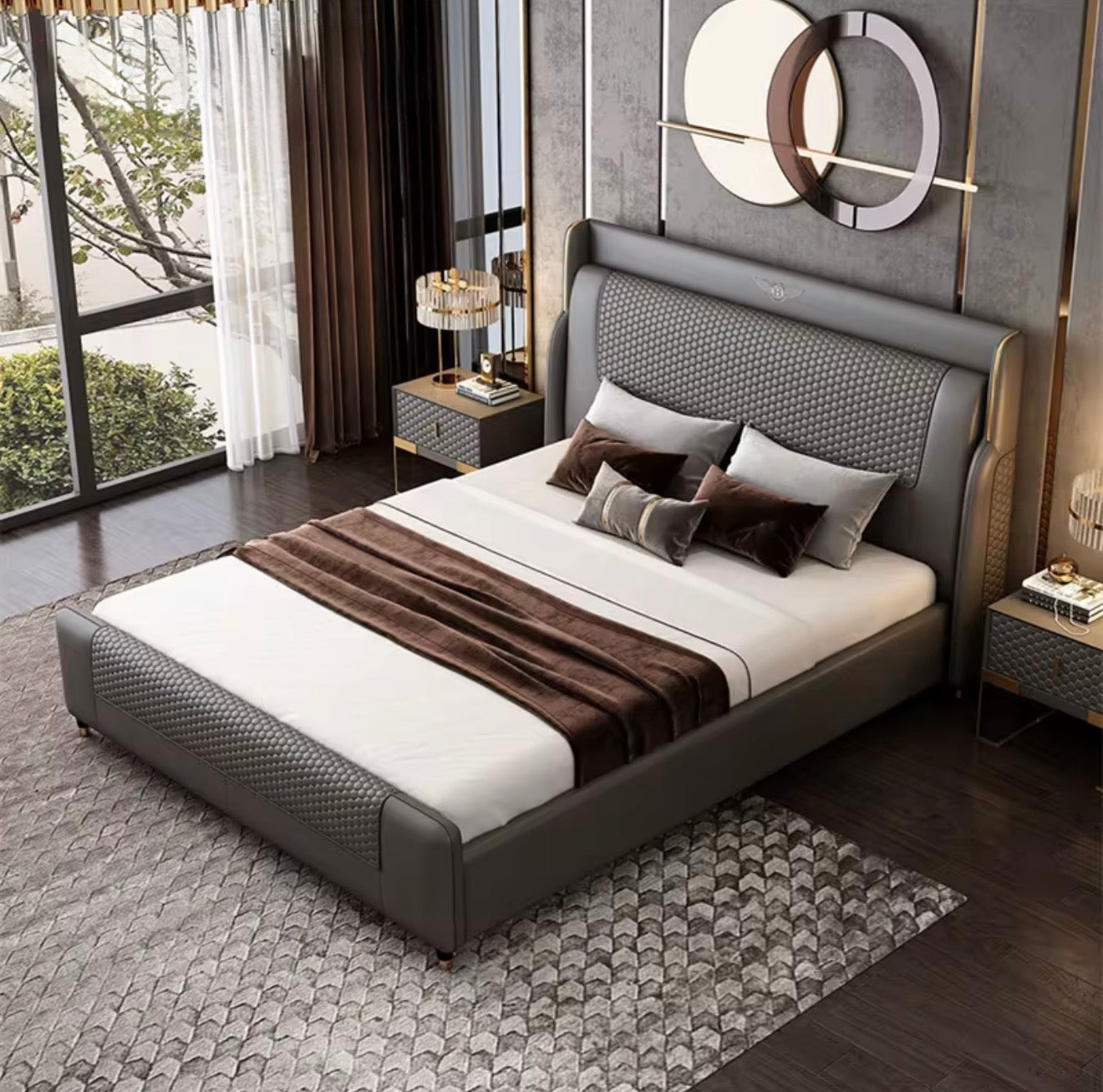 Casa Milano Luxury Leather Storage Bed