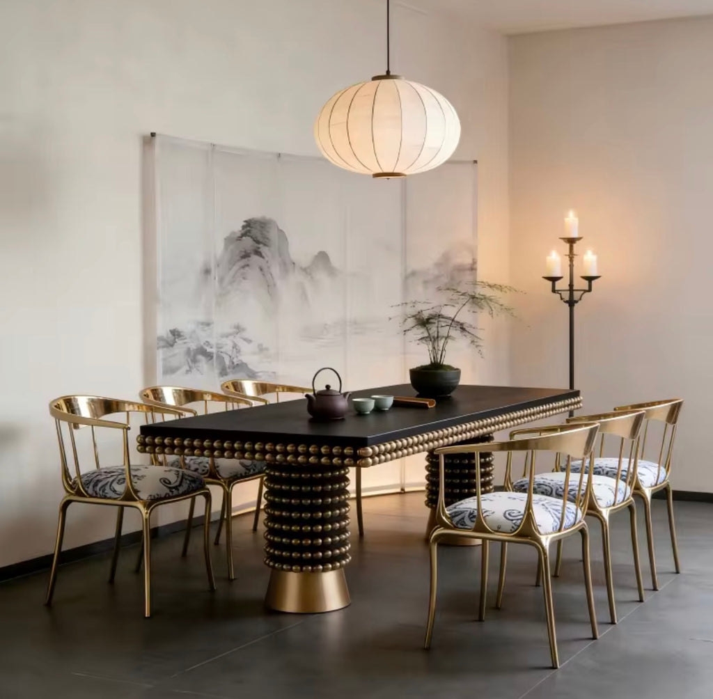 Casa Milano Valentino Noir Beaded Luxury Dining Table