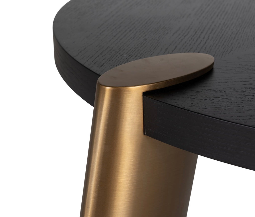 Brody Charcoal Oak & Brushed Gold Nesting Coffee Table Set of 2