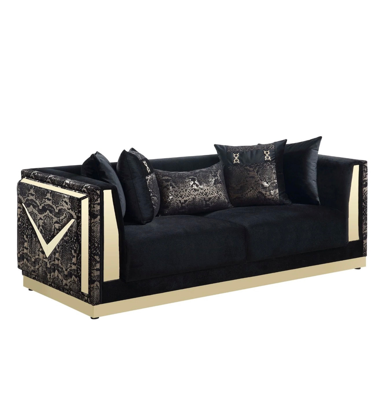 Casa Milano Monaco Black Living Room Set | Quick Ship