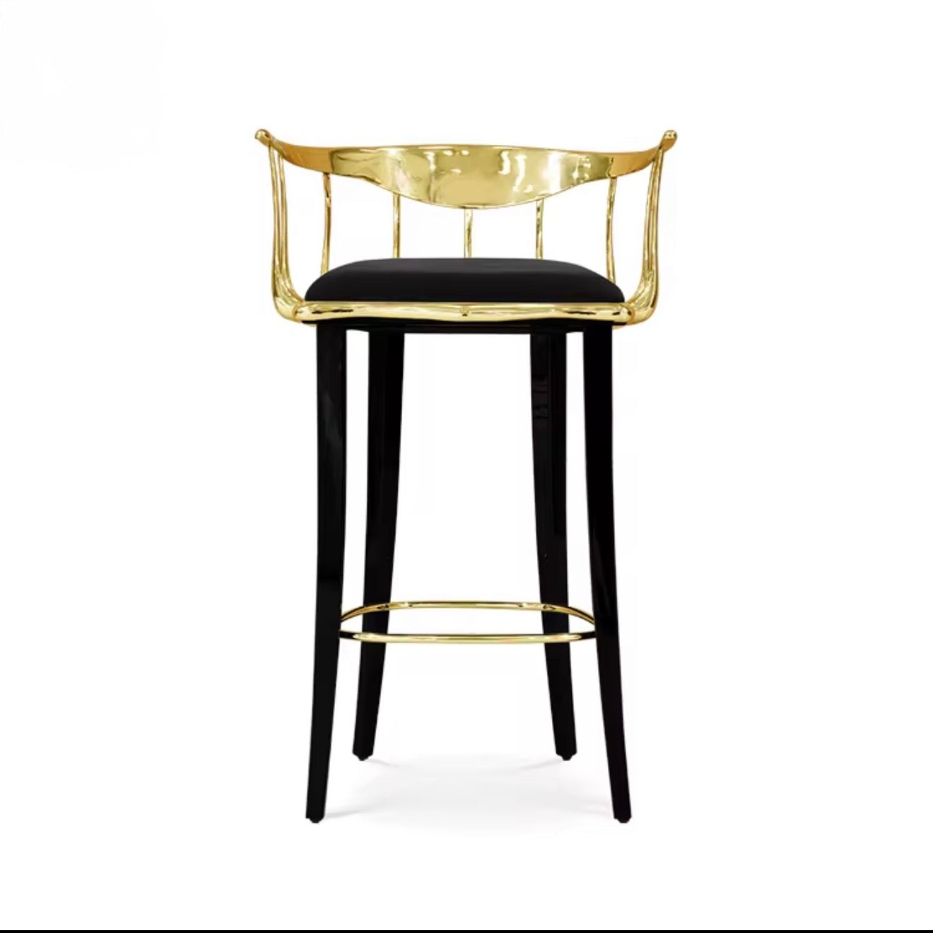 Casa Milano – Aurelia Brass & Black Luxury Bar Stool