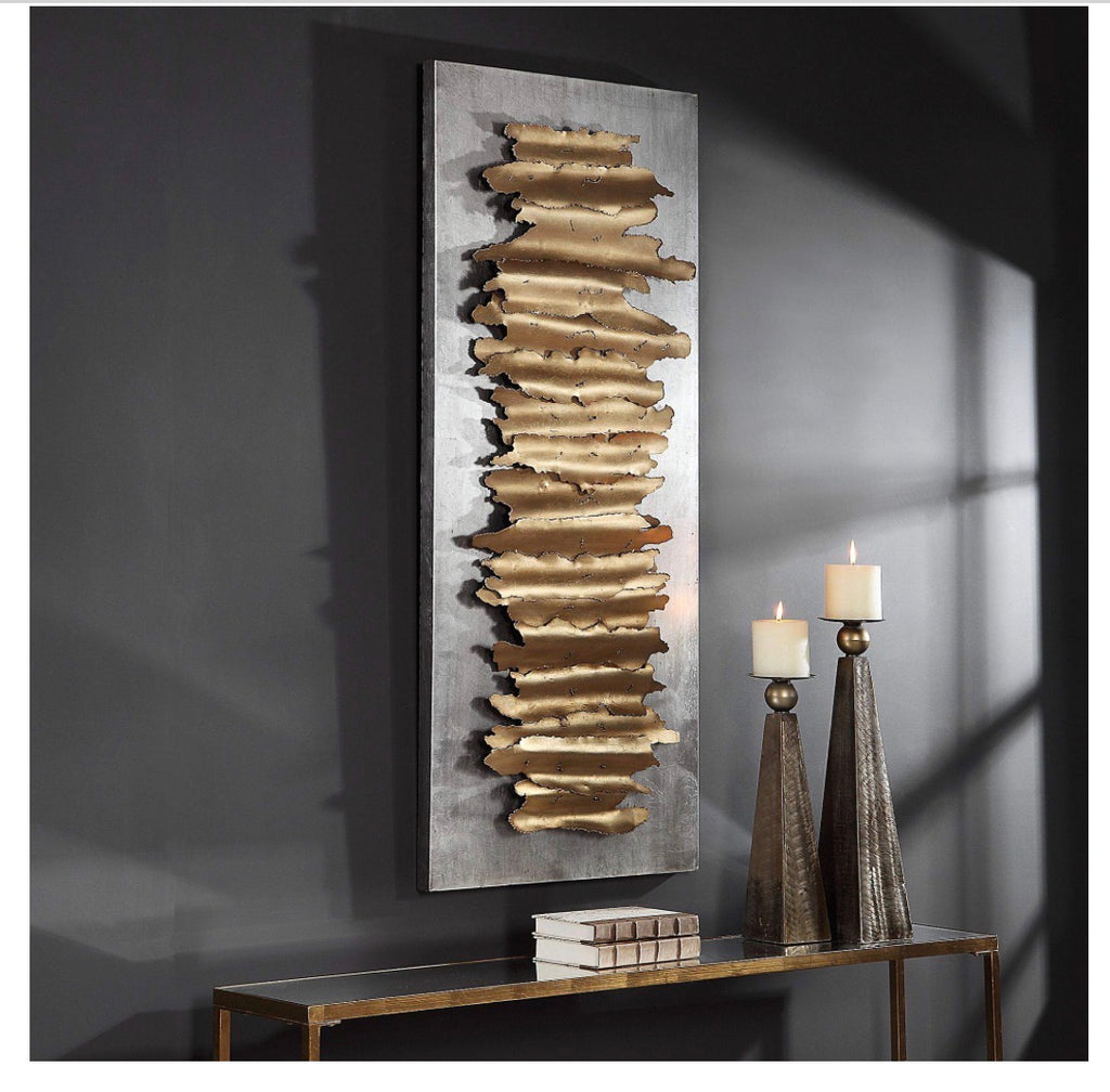 Casa Milano – Luxury Abstract Gold Metal Wall Art