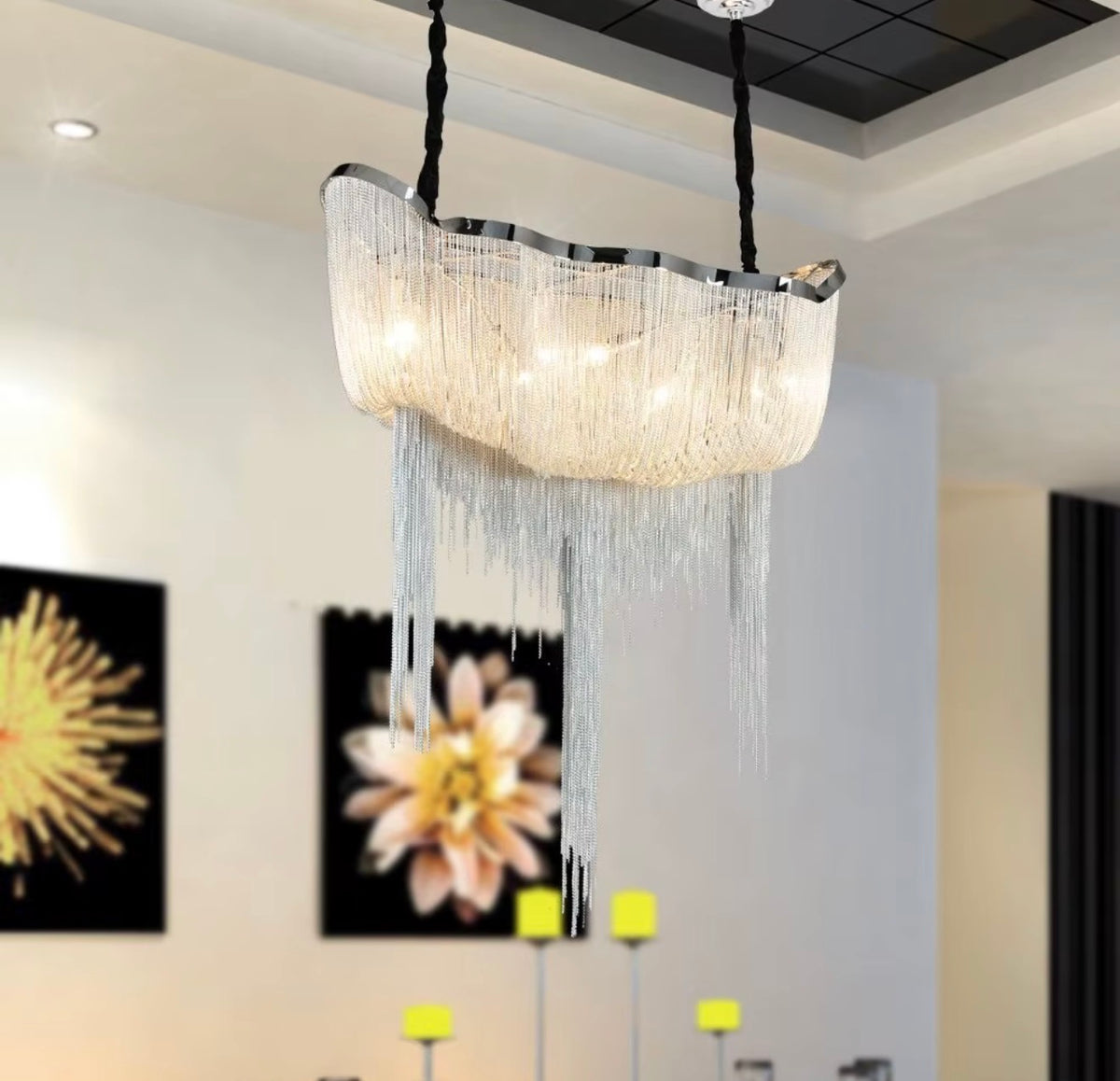 Silver Cascade 8-Light Chandelier