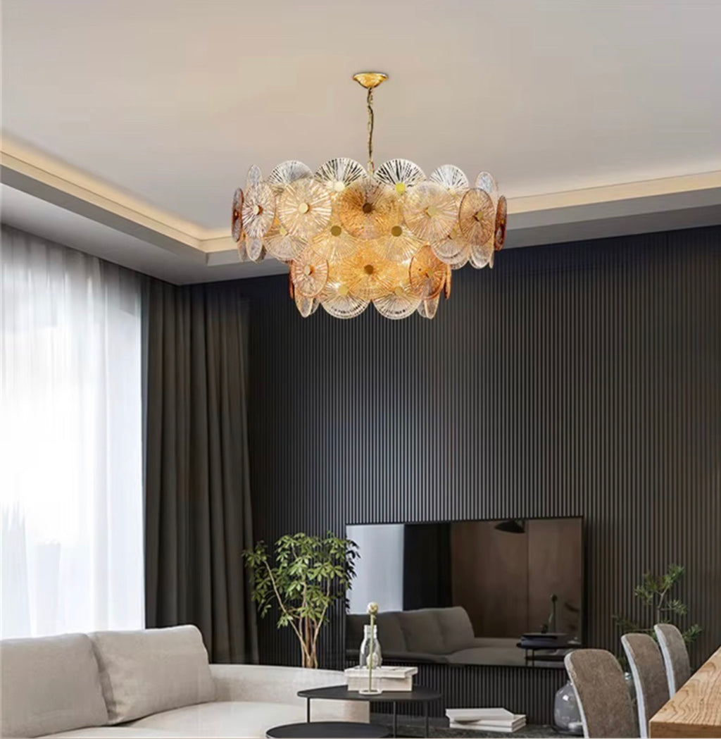 Éclat Glass Disc Chandelier