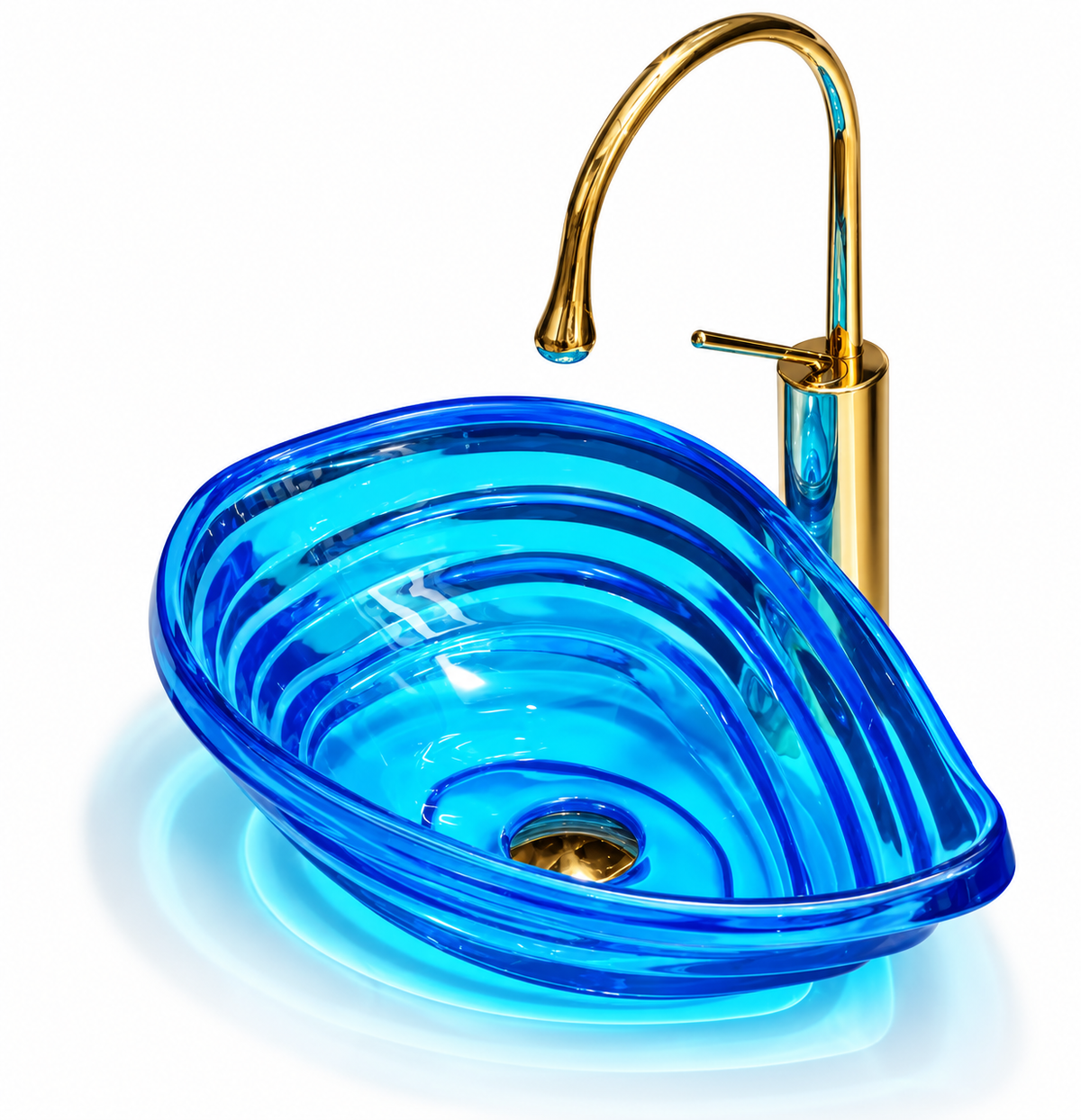 GISELLE ART CRYSTAL GLASS VESSEL SINK