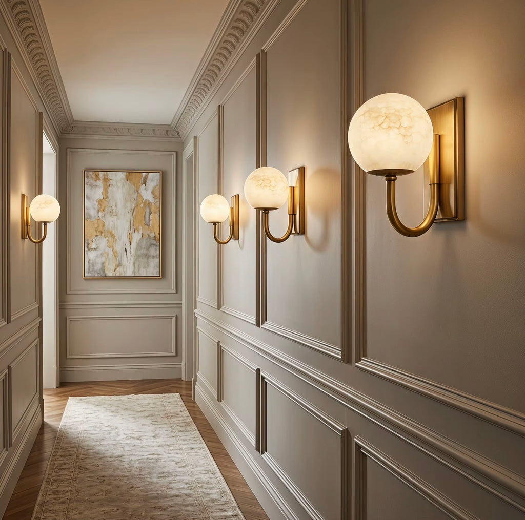 Gabrielle Alabaster Globe Wall Sconce