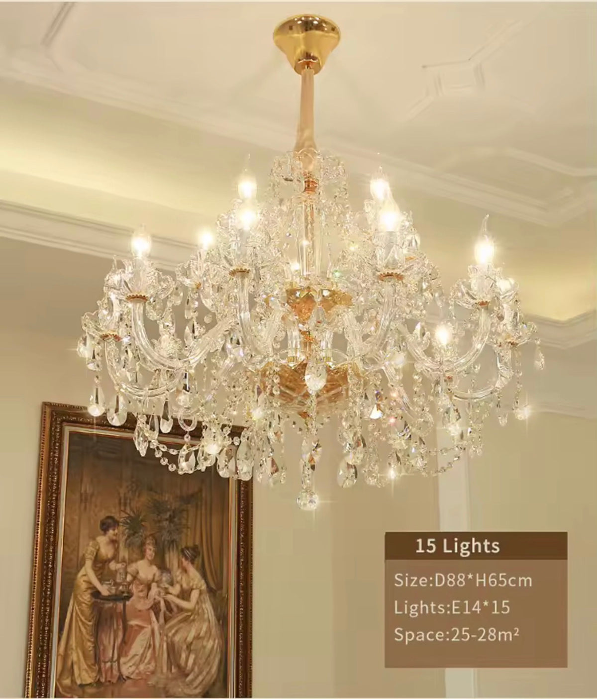French Empire K9 Crystal Chandelier