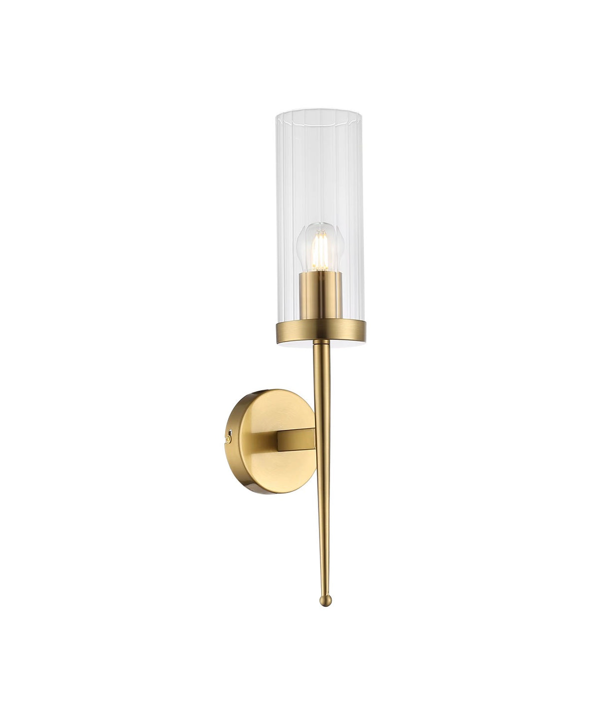 Arianne Clear Glass & Brass Wall Sconce