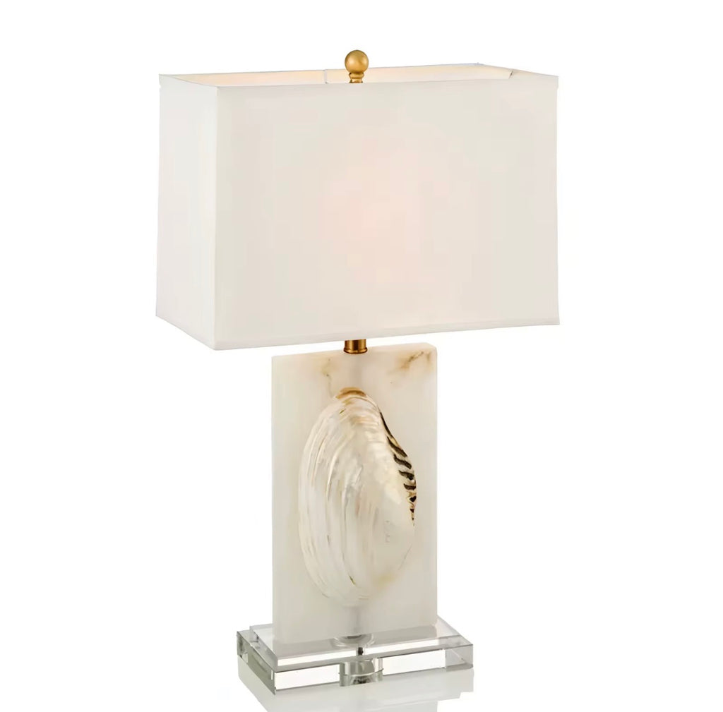 Pearl Oyster Marble & Crystal Table Lamp