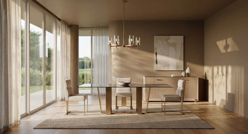 Counter Balance Smoked Bronze Glass Dining Table