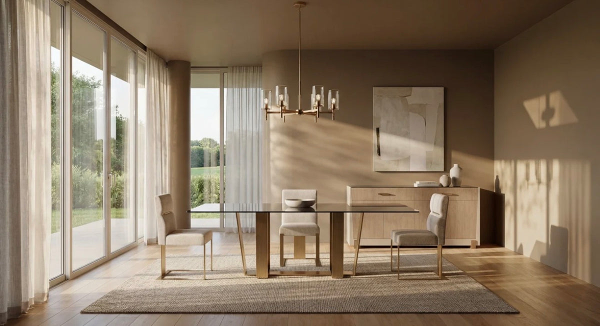 Counter Balance Smoked Bronze Glass Dining Table