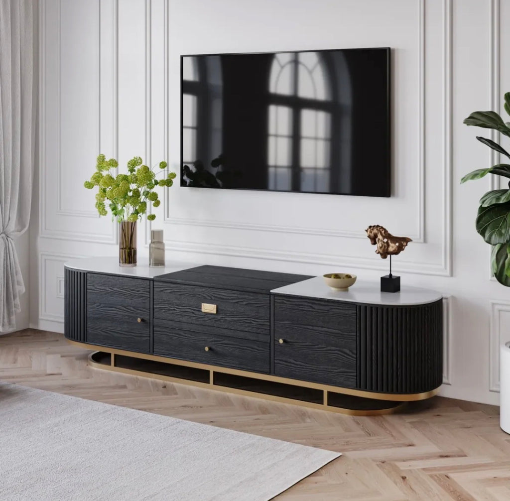 Casa Milano Sheri 83” Black Luxury TV Console