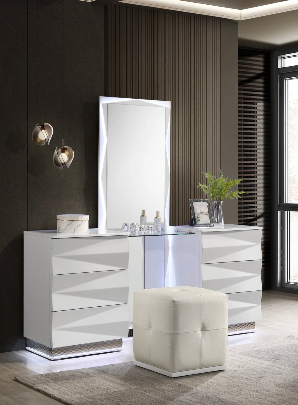 Casa Milano Serene Luxury Vanity Set with LED Mirror