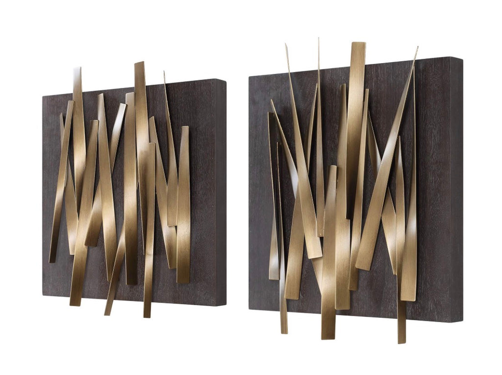 Casa Milano Crosshatch Metal Wall Decor – 2-Piece Set