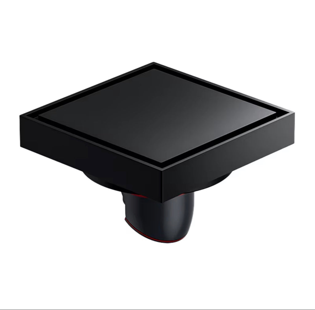 LORENZO BRASS TILE-INSERT FLOOR DRAIN – MATTE BLACK