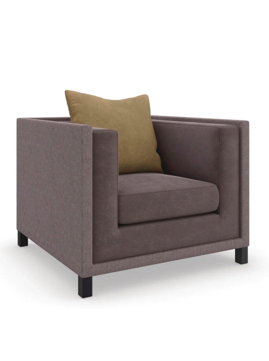 Casa Milano Brown Linen Lounge Chair | Luxury Modern Accent Chair