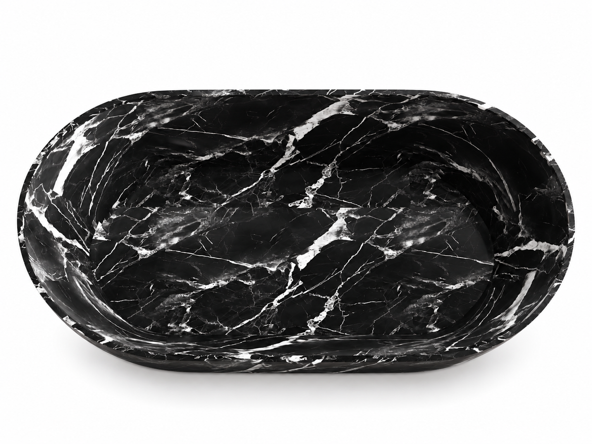 Nero Black Solid Surface Bathtub