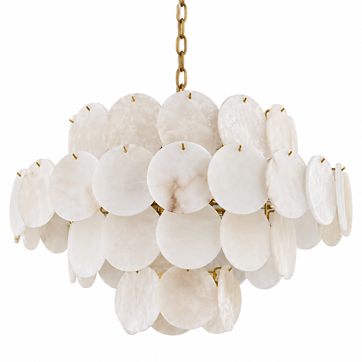 Alsina 4-Tier Brass Alabaster Chandelier