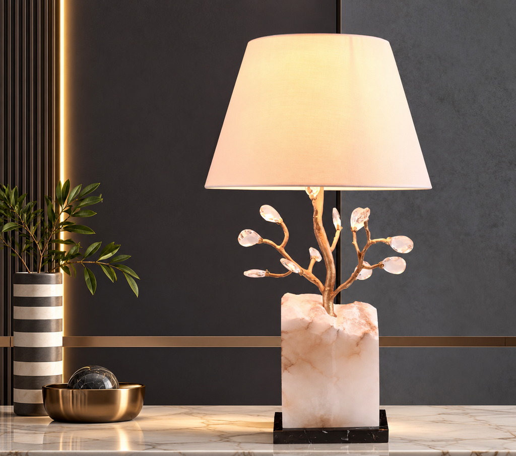 Fiorella Crystal Branch & Marble Table Lamp