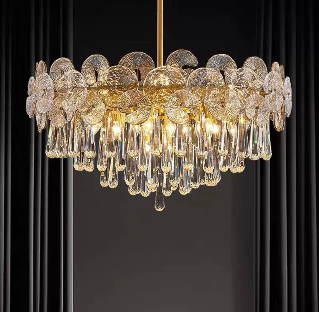 Waterdrop Tiered Glass Chandelier