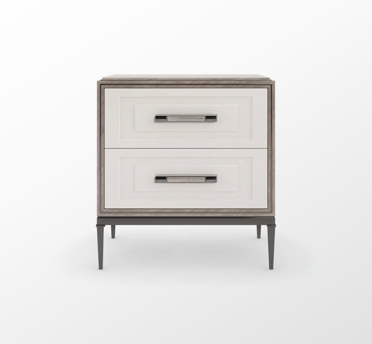 Caracole I'm Impressed Silver Travertine Nightstand