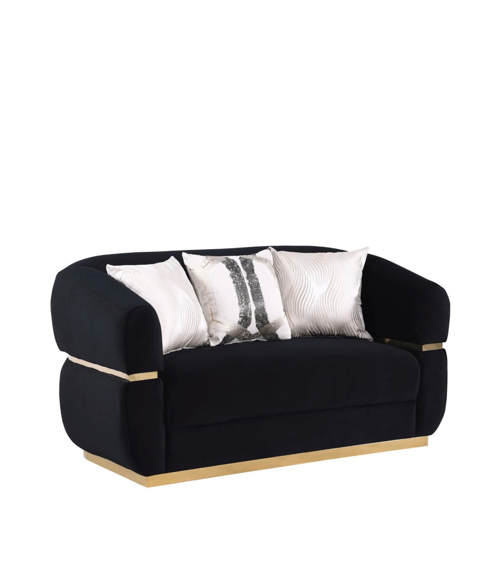 Casa Milano Carmela Living Room Set – Black Velvet