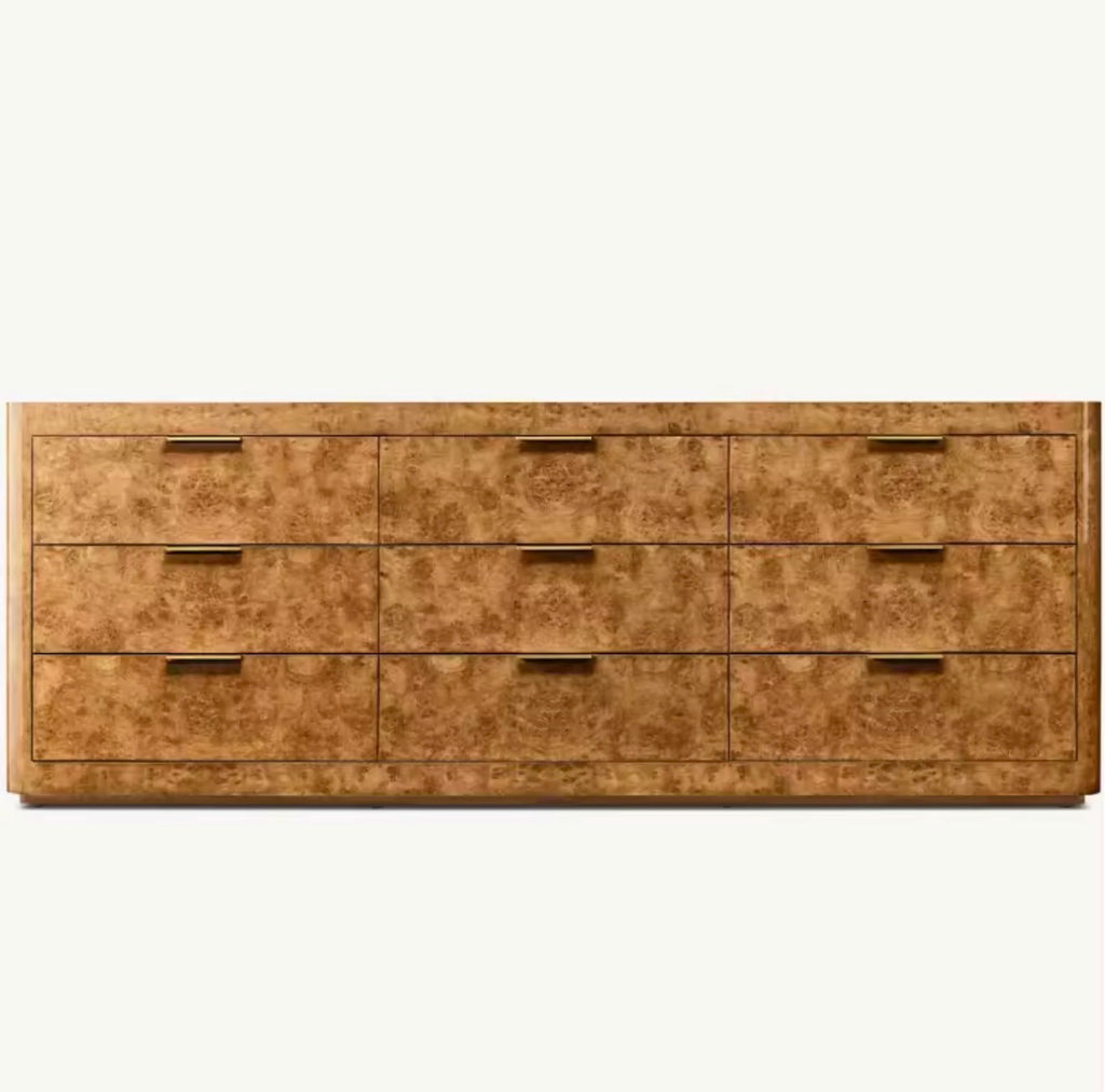 Casa Milano – Kensington Burl Wood 9-Drawer Dresser