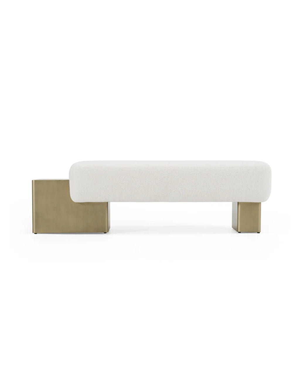Casa Milano – Modern Triumph Upholstered Bench (White Fabric & Gold Base)