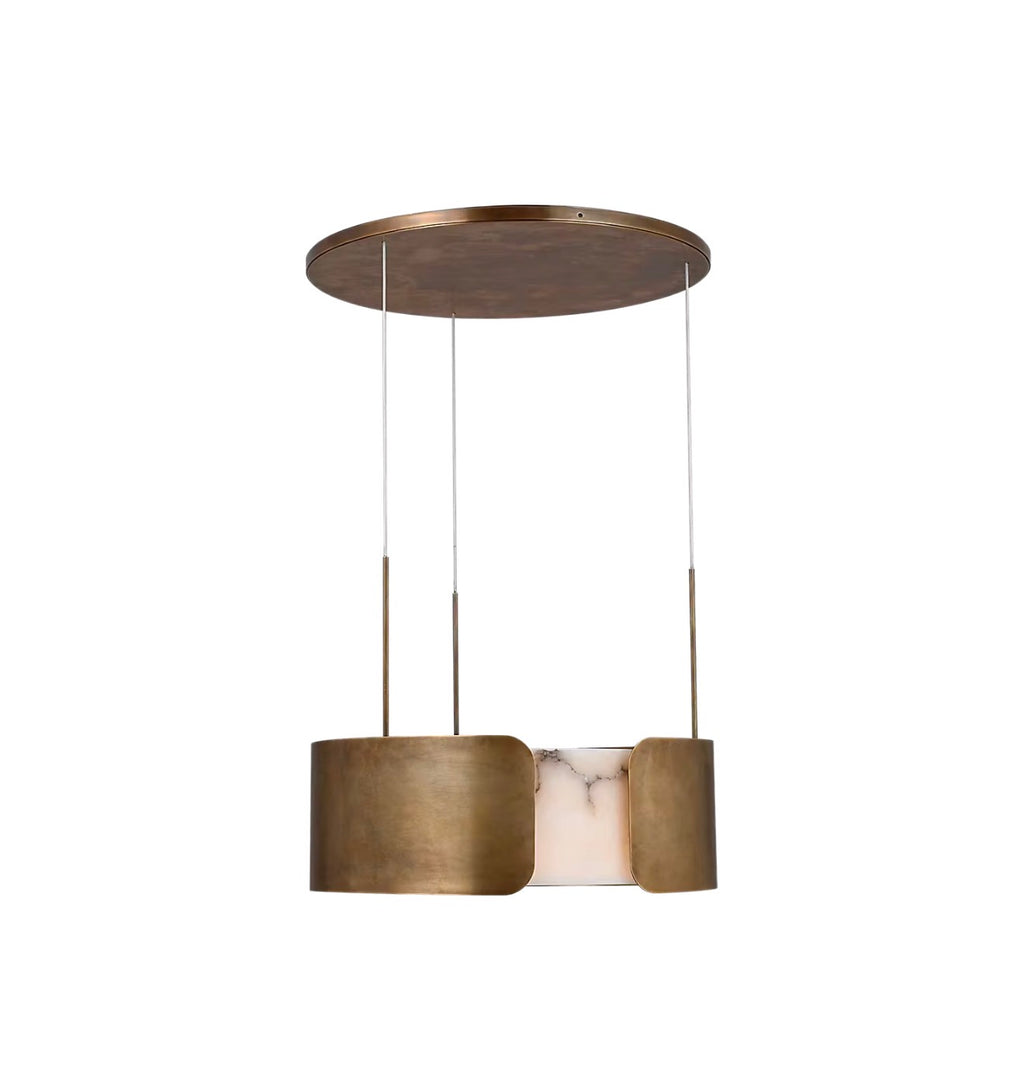 Anne-Marie Barton Alabaster 28″ Drum Chandelier