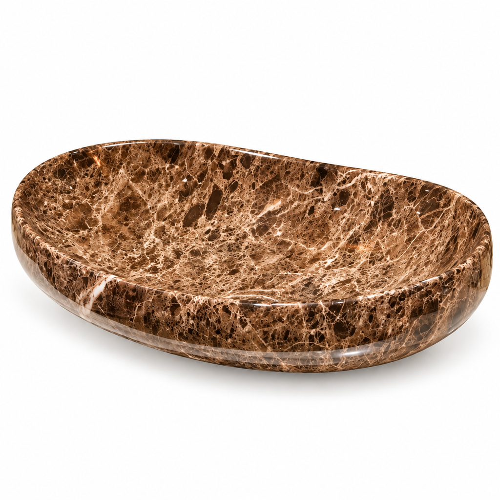 Seraphina Marble-Pattern Oval Vessel Sink